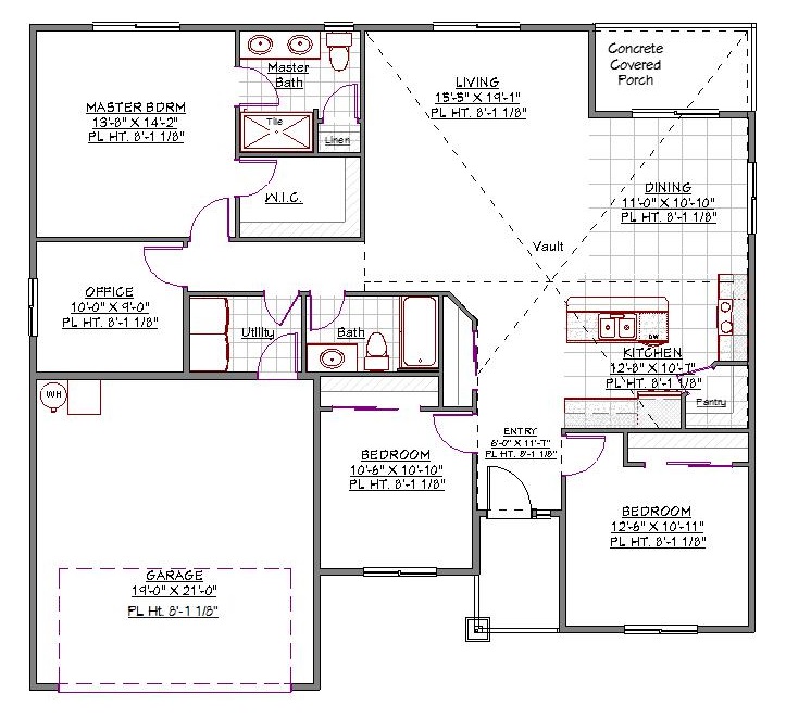 sketchup house 3 bedroom two car garage