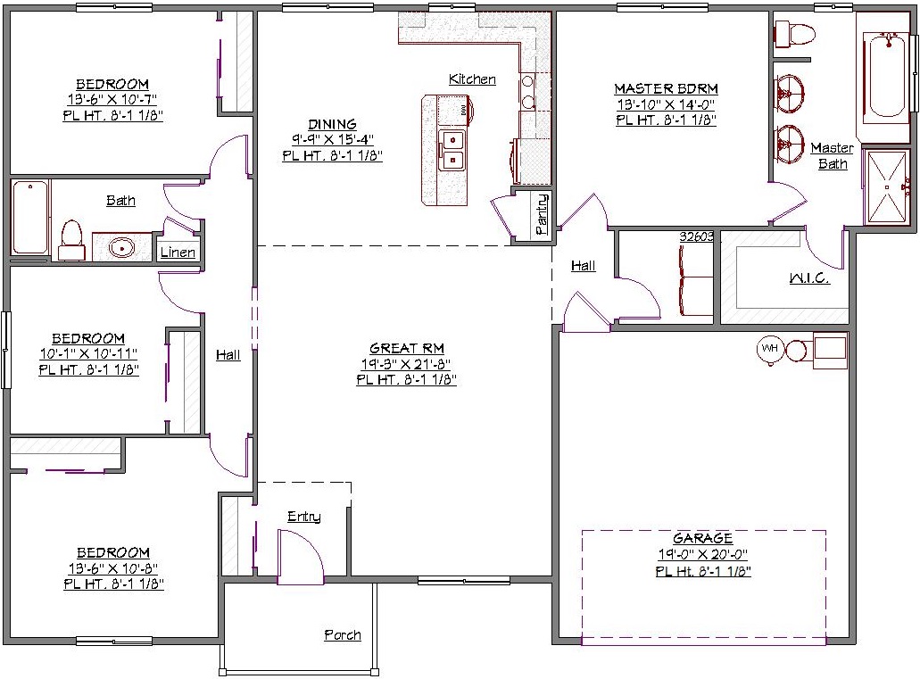 4 Bed 4 5 Bath House Plans